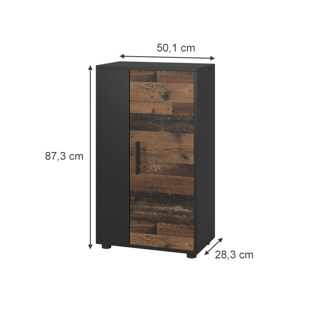 Vicco Cassettiera Nero/antico 50.1 x 87.3 cm con 2 scomparti