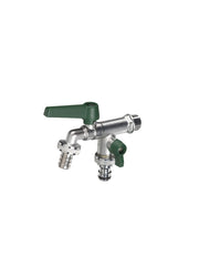 Rubinetto doppio con leve colorato in ottone Belfer diametro Ø27mm Colore: Verde