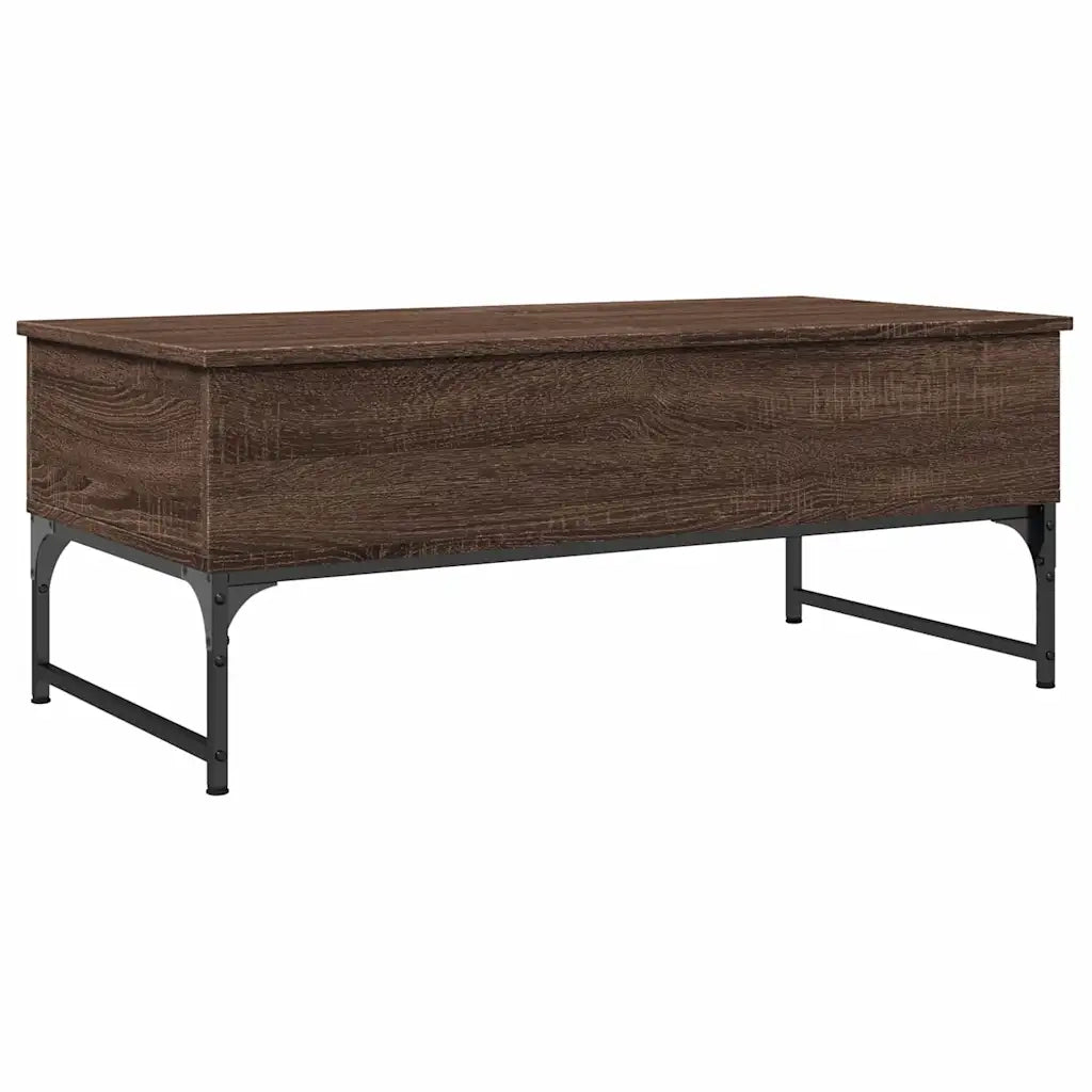 Tavolino Salotto Rovere Marrone 100x50x40cm Multistrato Metallocod mxl 89739