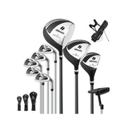 Set di 9 mazze da golf per principianti set completo ergonomico e leggero 109 cm distanza migliorata alluminio nero 20_0011863