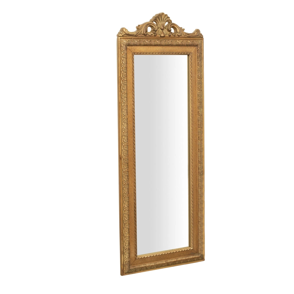 Biscottini Specchiera da appendere L35xPR4xH90 cm finitura foglia oro anticato. Specchio