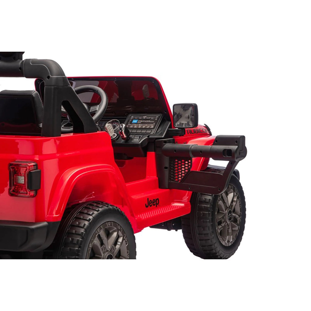 Macchina Elettrica per Bambini Jeep Wrangler Rubicon 12V con Telecomando Rosso