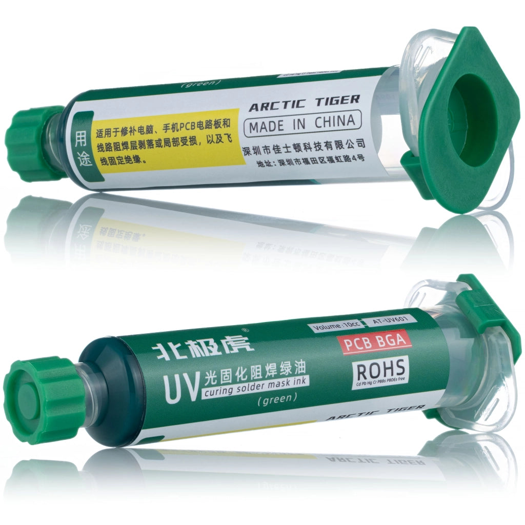 Soldermaska Verde 10ml con Pistone – Protezione PCB UV | Non Conduttiva, Rapida Indurimento