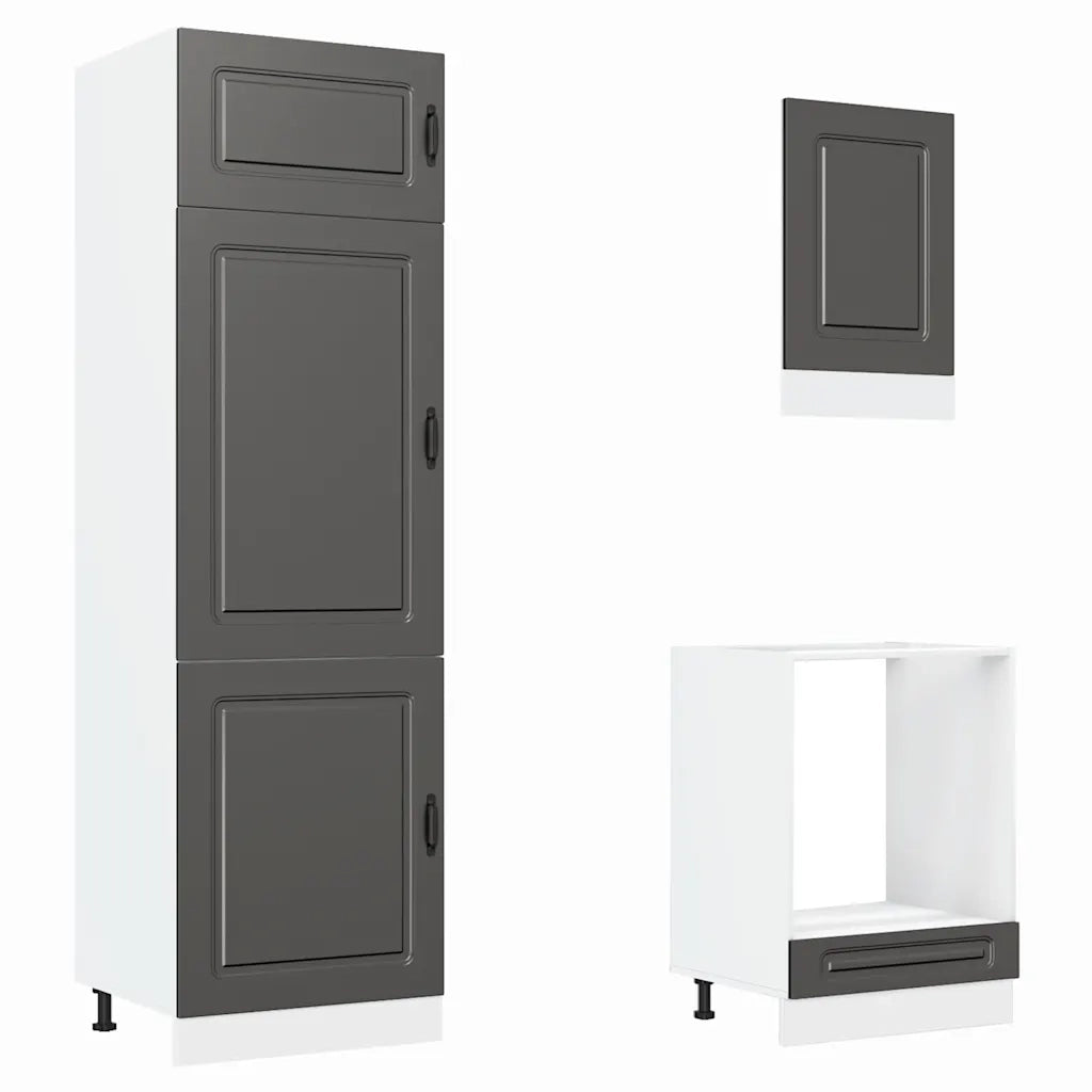 Set Mobili da Cucina 7 pz Kalmar Neri Legno Multistrato 3314762