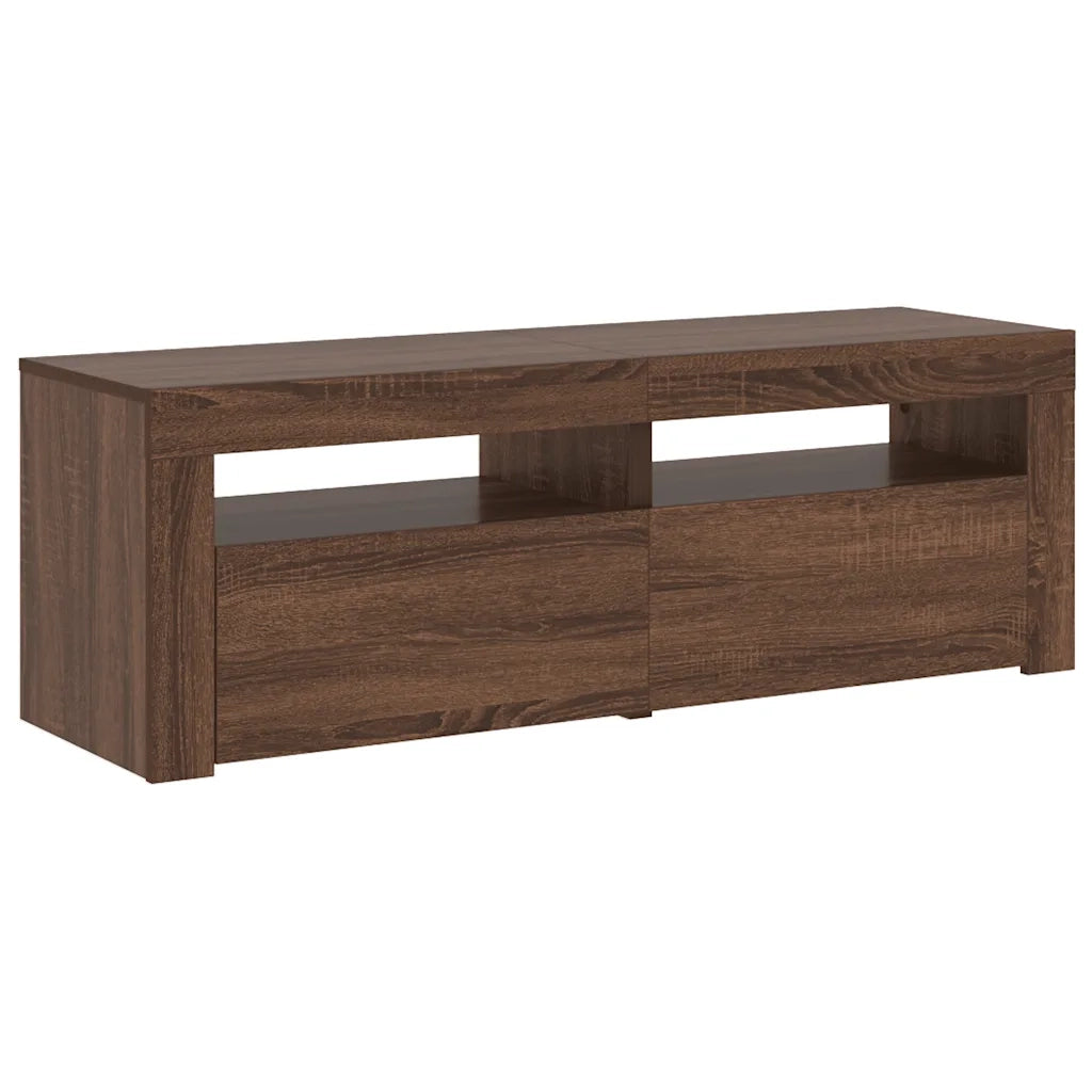 Mobile Porta TV con Luci LED Rovere Marrone 120x35x40 cm 815686