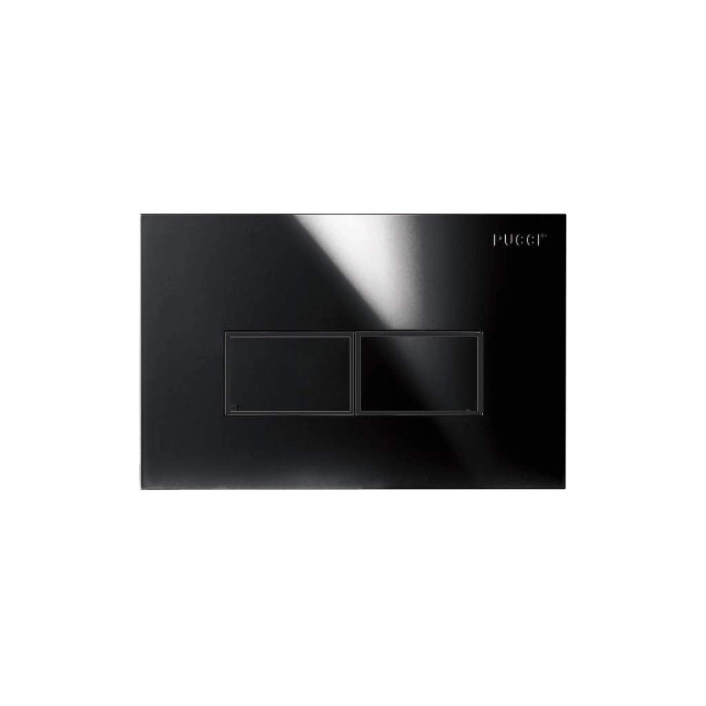 PLACCA PER CASSETTA INCASSO PUCCI ECO 2 PULSANTI LINEA MOD.2014- Nera Lucida- PUCCI- pezzi 1