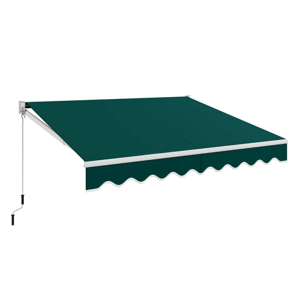 Tenda da sole retrattile/tenda da sole 295 x 250 cm angolo regolabile 40°-100° facile da installare alluminio verde 20_0013632