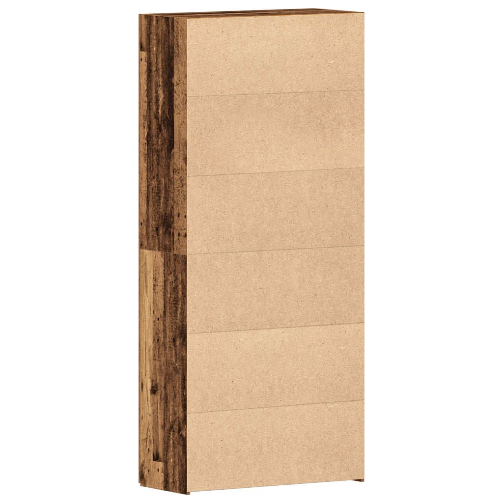 Armadietto per Scarpe Legno Vecchio 80x35,5x180 cm Legno Ingegnerizzato