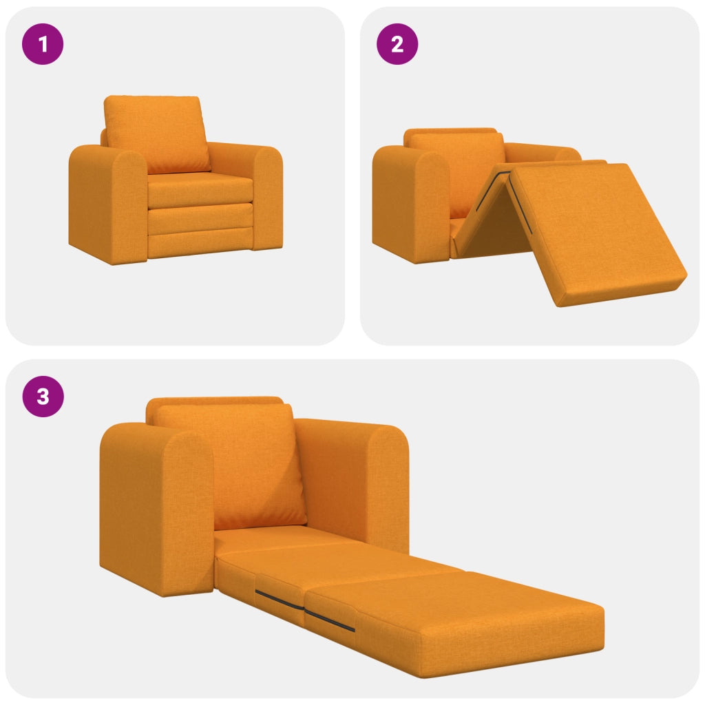 Divano Letto a Terra 2-in-1 Giallo Scuro 98x71x83 cm Tessuto