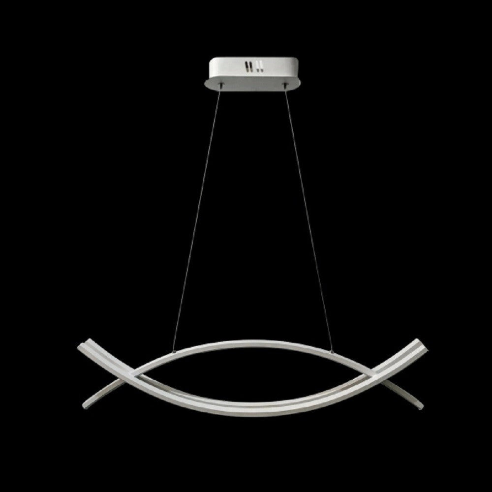 Trade Shop - Lampadario A Sospensione Moderno 2 Linee Curve Incrociate Luce 4000k 6500k Lp-27 -