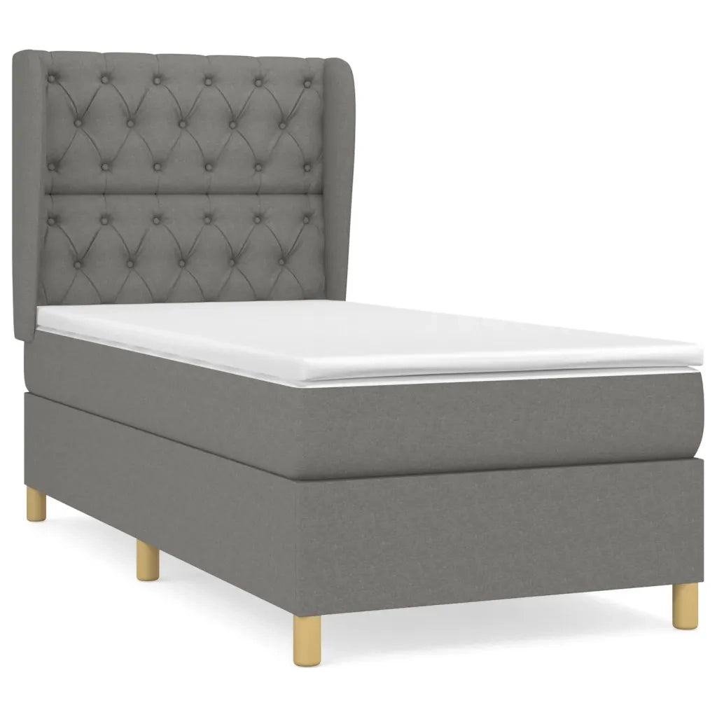 Giroletto a Molle con Materasso Grigio Scuro 80x200 cm Tessuto 3128718