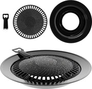 Piatto Grill a 32 cm, Opzetstuk per Gas, Piatto Anti-aderente per BBQ e Induzione