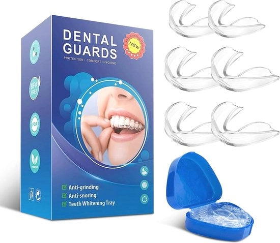 Tampone per protezione contro la masticazione notturna - 6 pezzi con 2 misure e scatola di conservazione