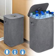 Contenitore per bottiglie 100L raccoglitore di bottiglie e bicchieri vuoti e vecchi contenitore di stoccaggio grigio