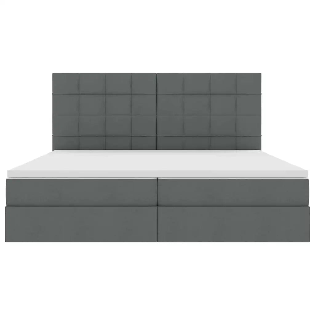 Letto con contenitore LED e materasso Grigio Scuro 200 x 200 cm