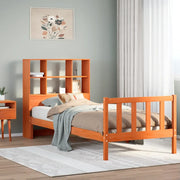 Letto Libreria senza Materasso Marrone Cera 75x190 cm in Pino 3321714