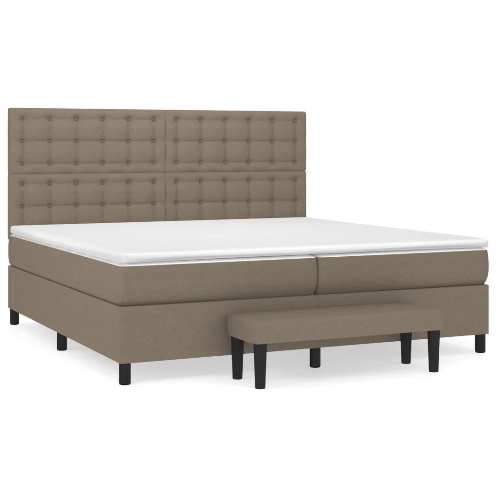 Giroletto a Molle con Materasso Tortora 200x200 cm in Tessuto 3136945