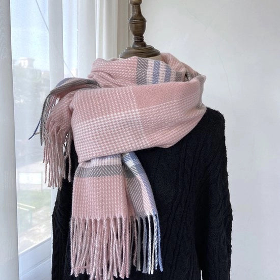 Sciarpa nuovostile con texture ruvida per donne, spessa e calda per autunno e inverno.