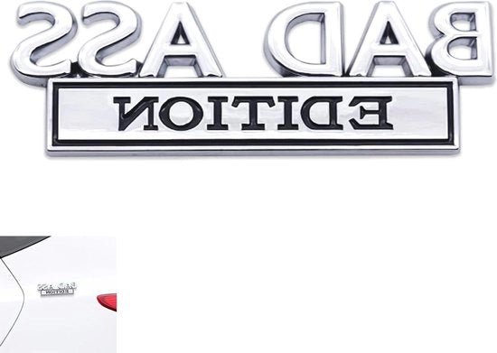 Emblema Auto Decorativo Autoadesivo - Adatto per Decorazione Interna Esterna - Argento Nero
