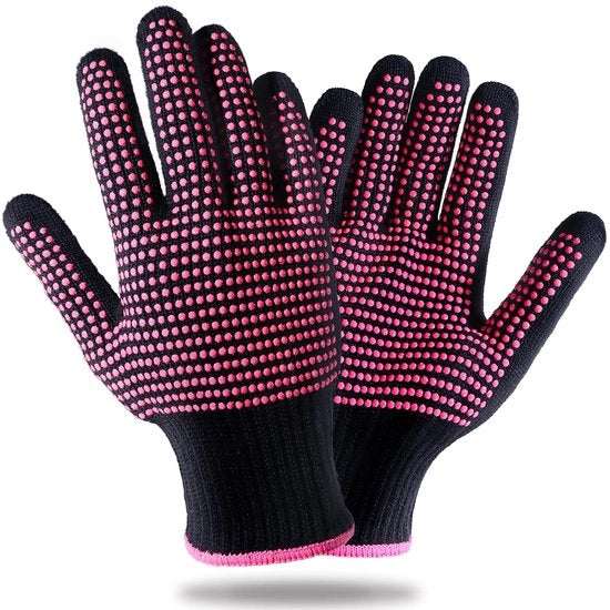 2 Paia di Manopole Resistenti al Calore a Forma di Rosa con Bottoni in Silicone – Professionali per Stilismo Capellino, Tondi e Stilizzatori a Calore