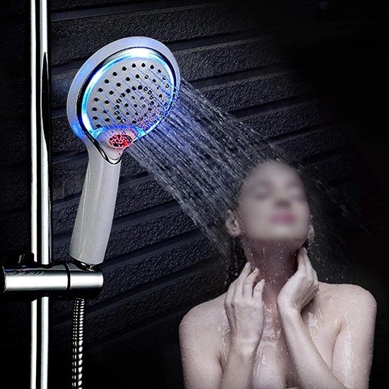 LED Douchesproeier con Sensore di Temperatura - Cambio di Colore - Bianco - Maniglia da Bagno - Per un'esperienza di doccia di lusso - Design innovativo