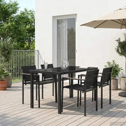 Set di Mobili da Esterno 5 pcs Nero e antracite Textilene 3422887