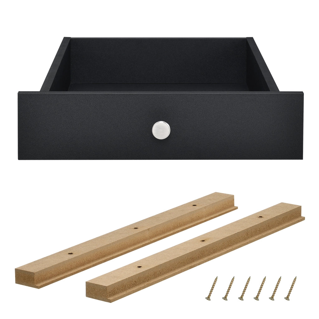 [en.casa] Cassetto per palette-euro moderno e integrabile perfettamente - nero - 9,5cmx37,5cmx44,5 cm