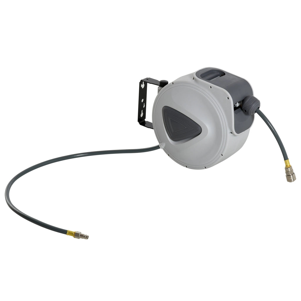 Avvolgitubo Automatico per Aria Compressa 20m ¨C Xylo ¨C Attacco 1/4'' BSP Supporto Parete Rotazione 180¡ã Grigio