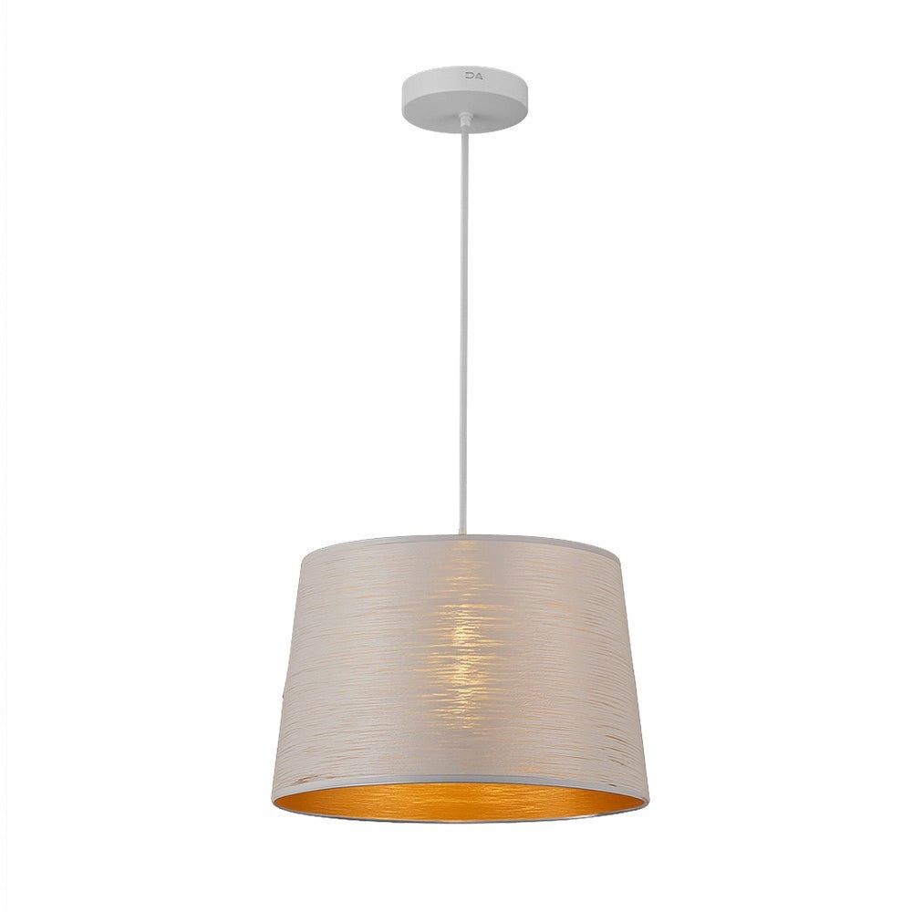Trade Shop - Lampadario Minimal A Sospensione In Metallo Opaco Con Interno Ramato Attacco E27 Ip20 A73 - Bianco