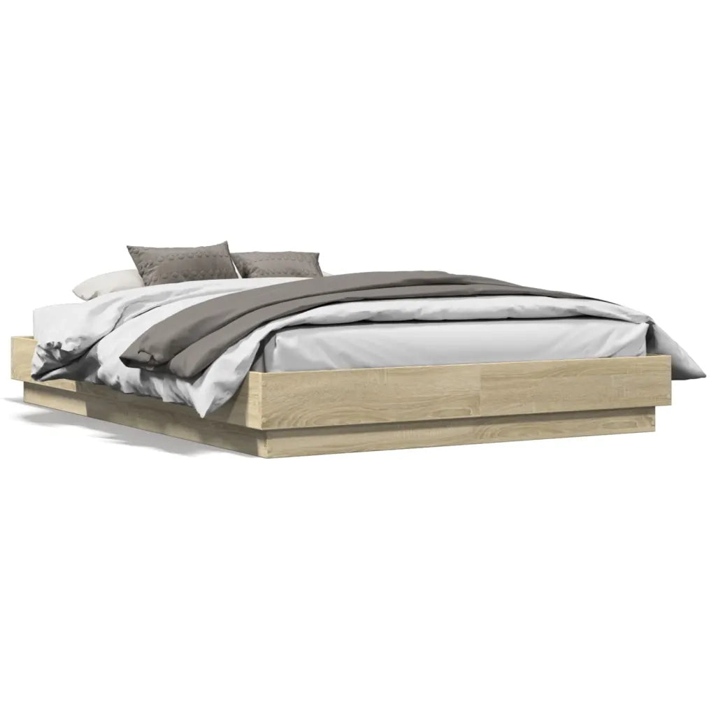 Giroletto-Struttura Letto Rovere Sonoma 140x190 cm in Legno Multistrato 209796