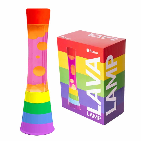 Lampada lava rainbow lava liquida rosa e arancione