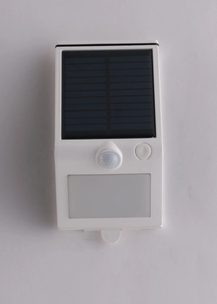 APPLIQUE LED OPEN BIANCA 3W 300LM 4000K CON PANNELLO SOLARE E SENSORE IP54 9,5X8,6X18,8CM