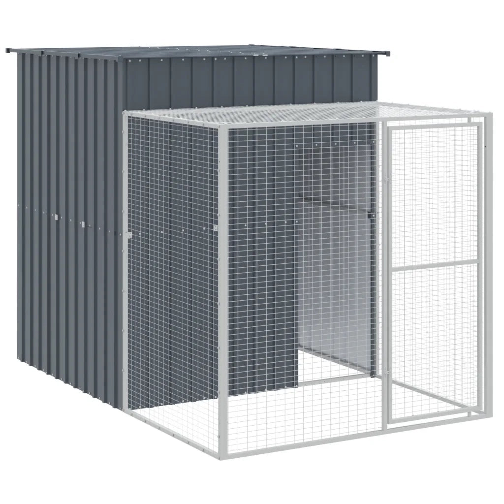 Pollaio con Area Corsa Antracite 165x659x181 cm Acciaio Zincato 3189110