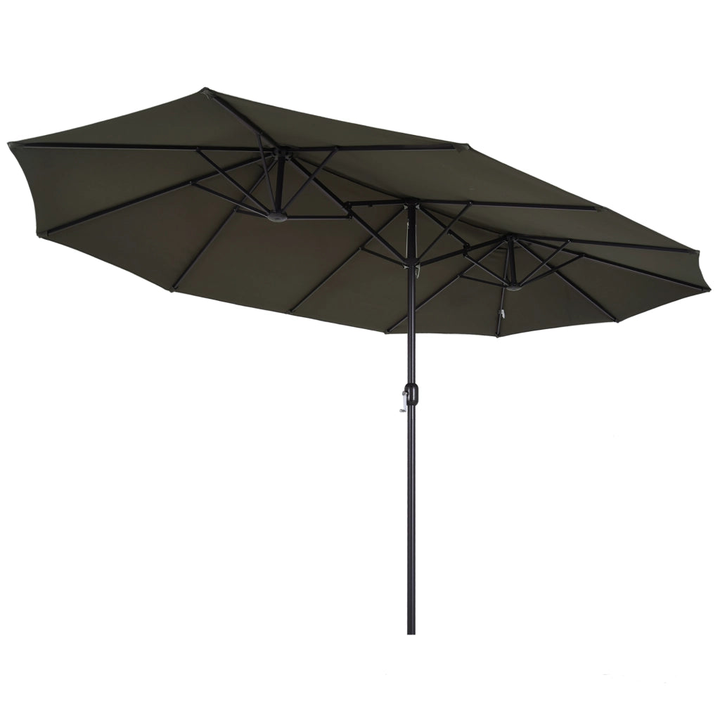 Ombrellone da balcone 455x265 cm con manovella, UV e vento ¨C zephmum ¨C Grigio