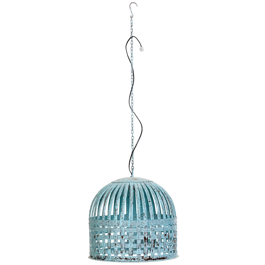 Lampada da soffitto in metallo blu antico, D45x45 h cm
