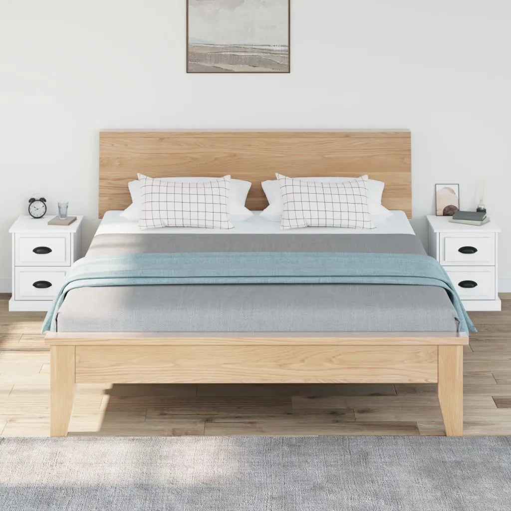 Comodini 2 pz-Set di 2 Tavolino da notte Bianchi 39x39x47,5 cm in Legno Multistrato 464137