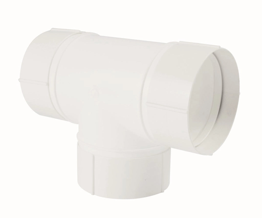 Raccordo a t circolare 100mm bianco per cappe
