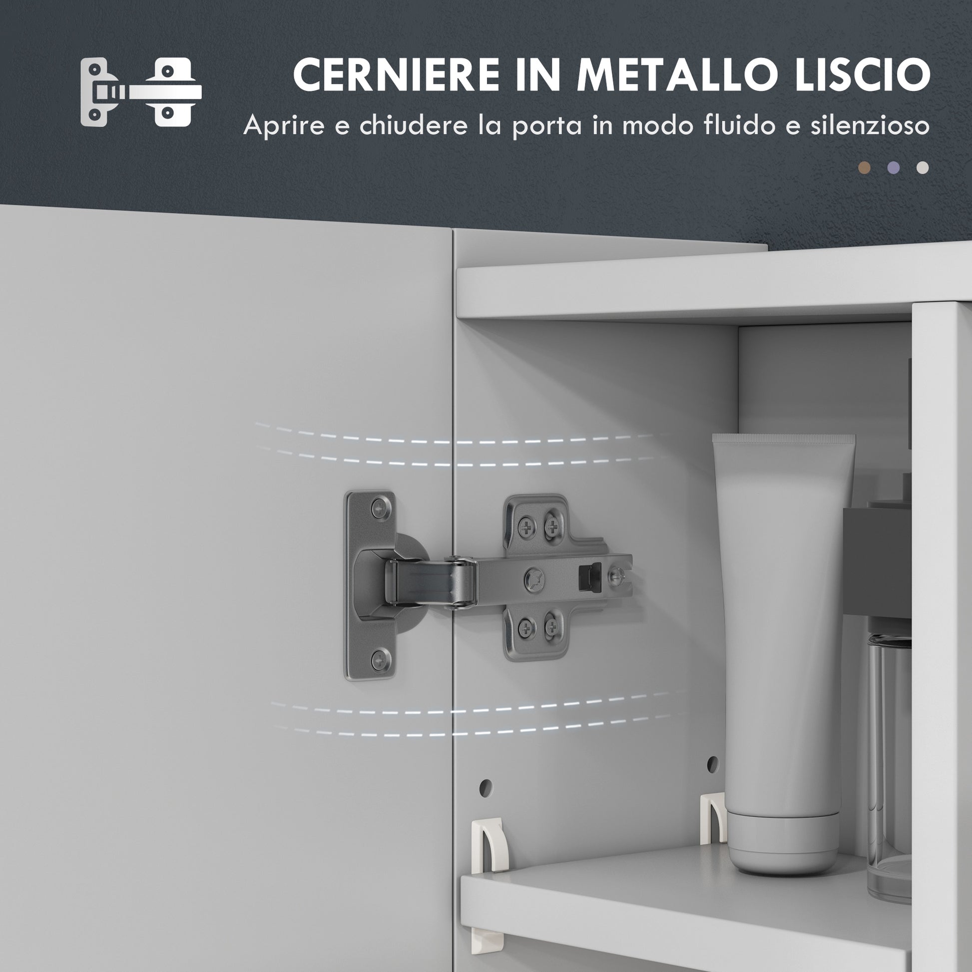 Armadietto da Bagno 90x15x75 cm con Specchio 3 Ante Soft Close e Ripiani Regolabili in MDF Bianco