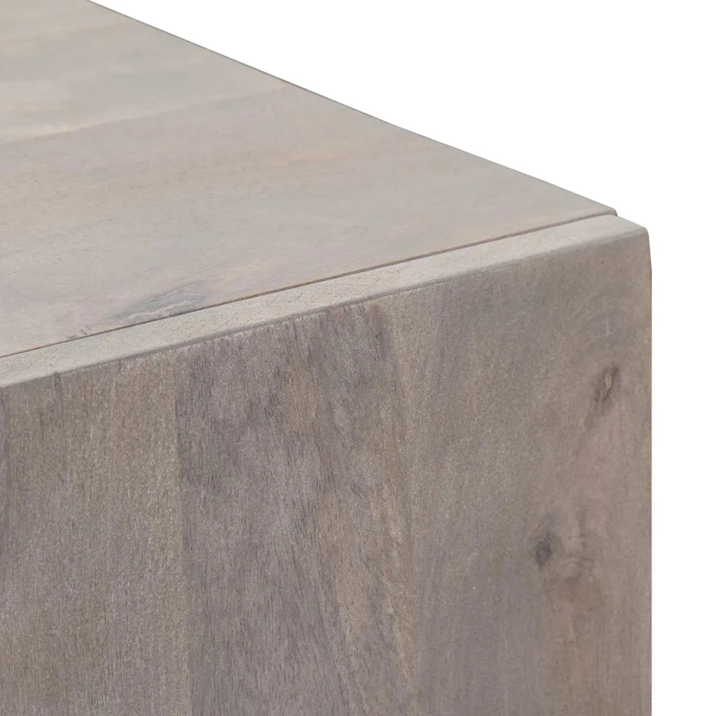 Credenza-Buffet-Armadio da cucina Grigio e Oro 40 x 33 x 110 cm Legno di mango massello