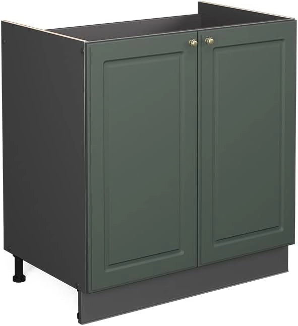 Mobile lavello cucina Fame-Line, Verde-oro Country House, 80 cm senza piano di lavoro, per la combinazione con altri moduli della serie Fame-Line