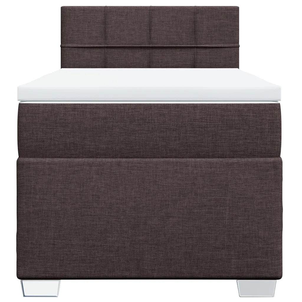 Giroletto a Molle con Materasso Marrone Scuro 100x200cm Tessuto 3285802