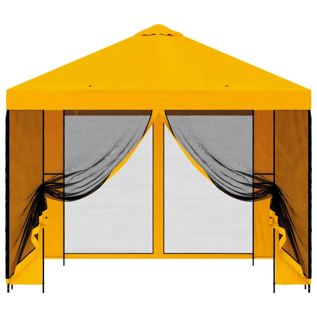Gazebo da giardino con pareti laterali 3 x 3 m Giallo 900368