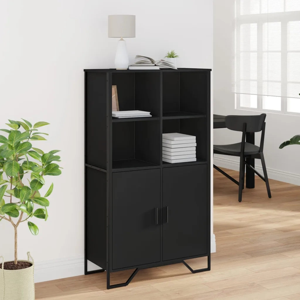 Credenza | Madia | Buffet da pranzo | Armadio da pranzo Nera 79,5x35,5x137,5 cm in Truciolato