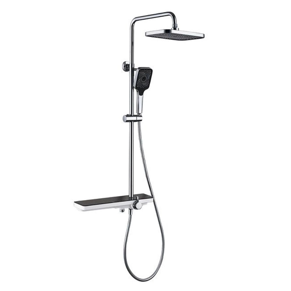 Trade Shop - Set Saliscendi Colonna Doccia Con Miscelatore Rubinetto Soffione Doccetta 87349 -
