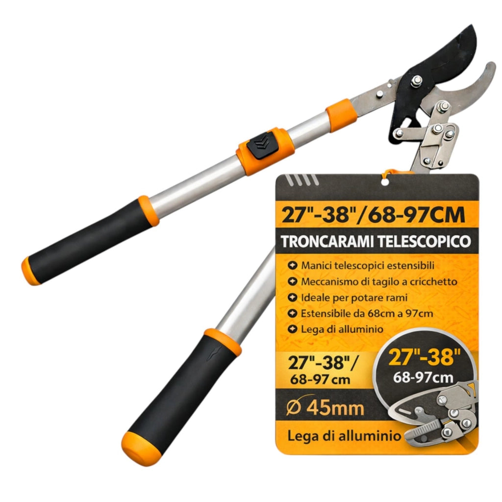 Troncarami Telescopico a Cricchetto 27–38” 680–970 mm Cesoia Potatura 351393