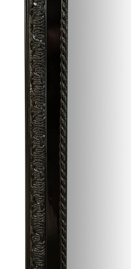 Biscottini Specchio Specchiera da parete e appendere verticale/orizzontale L35xPR4xH82 cm finitura nero lucido