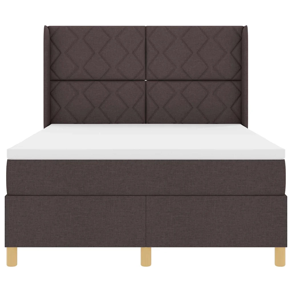 Letto a molle con materasso Marrone Scuro 160 x 200 cm Tessuto 3341906