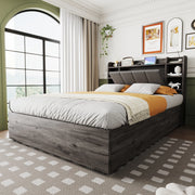 LETTO Contenitore idraulico 140 x 200 cm in MDF grigio