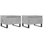 2 pz Tavolini salotto | Tavolino da caff¨¨ | Tavolino da Soggiorno Grigio Cemento 50x46x35 Legno Multistrato