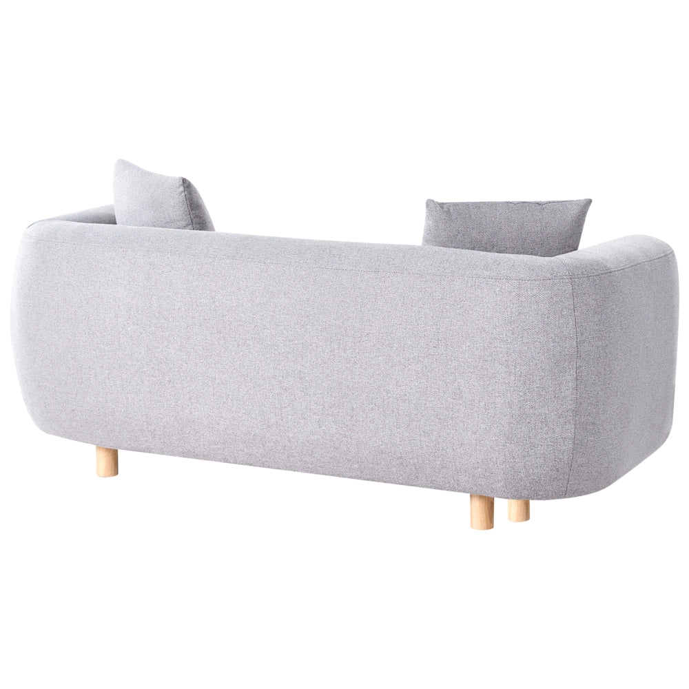 Divano a 2 posti in tessuto Grigio Gambe in legno di gomma Tessuto intrecciato Moderno